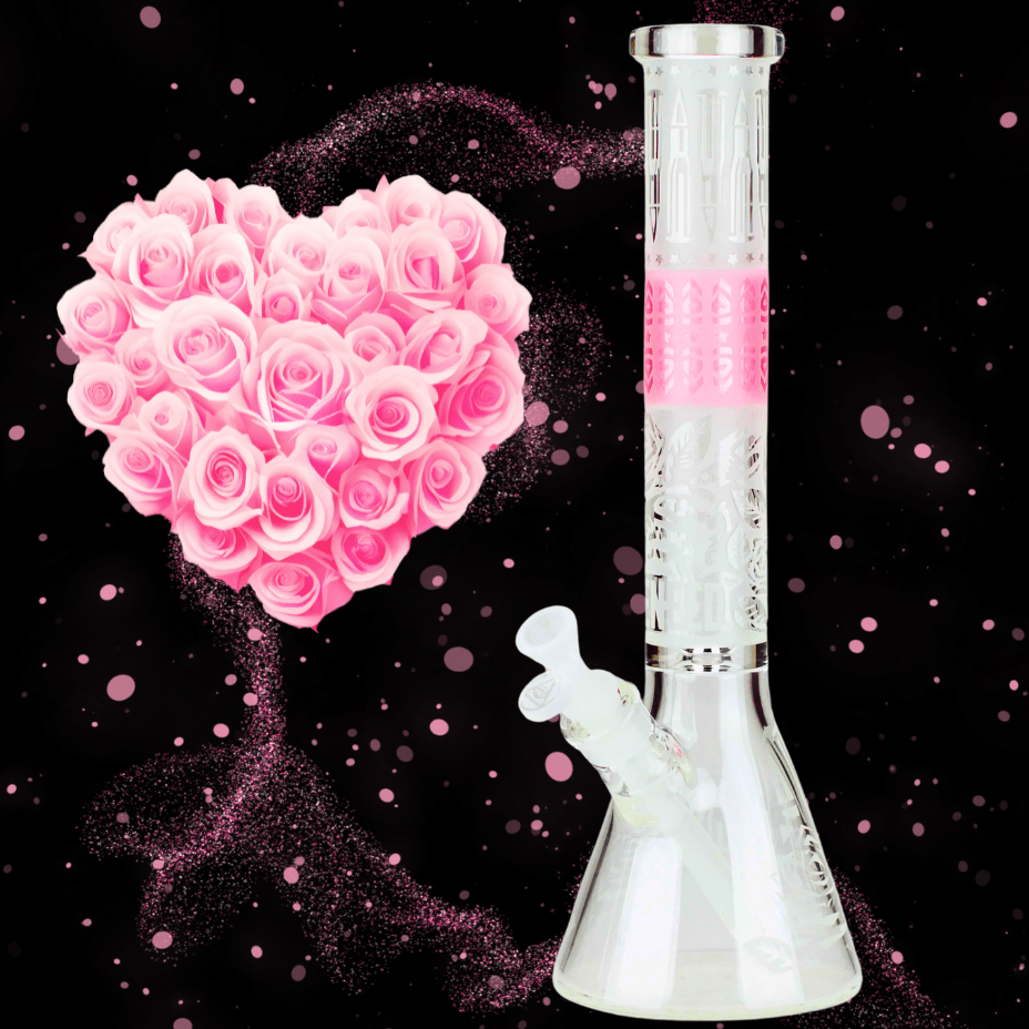WENEED 7mm Eternal Rose Beaker 15" Pink Morden Vape SuperStore and Cannabis Manitoba Canada