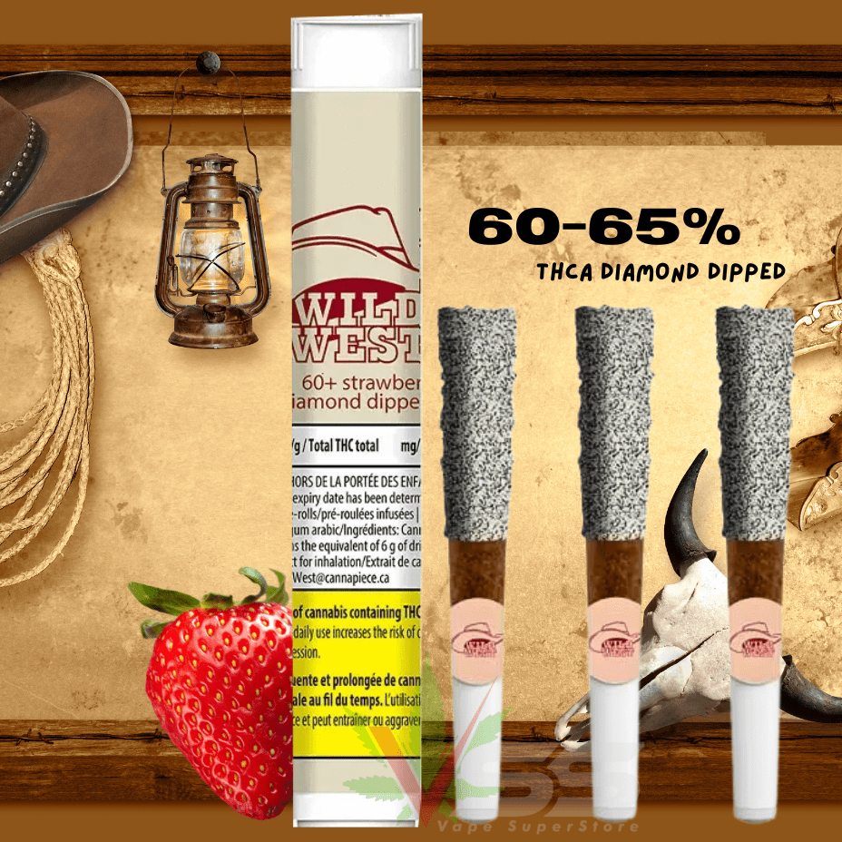 Wild West 60+ Strawberry Stampede Diamond Dipped Blunts 3x0.5g Morden Vape SuperStore and Cannabis Manitoba Canada