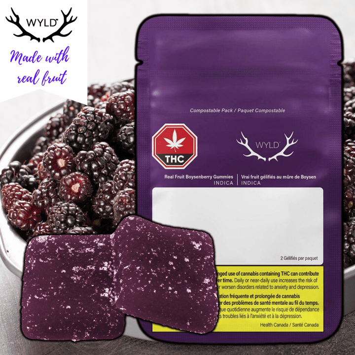 Wyld Boysenberry 2:1:1: CBD:CBN:THC Gummies 2x5mg 2x5mg Morden Vape SuperStore and Cannabis Manitoba Canada