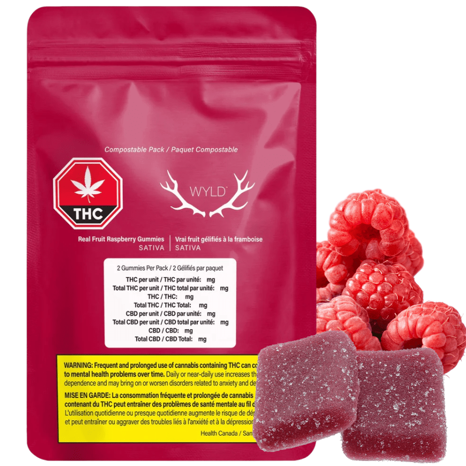 WYLD Edibles 2/pk WYLD Raspberry Sativa Enhanced Gummies-2/pk-Morden Vape SuperStore