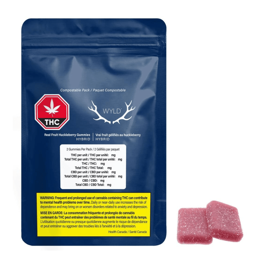WYLD Edibles 2x5mg WYLD Huckleberry Hybrid THC-2/pkg-Morden Vape & Cannabis MB, Canada