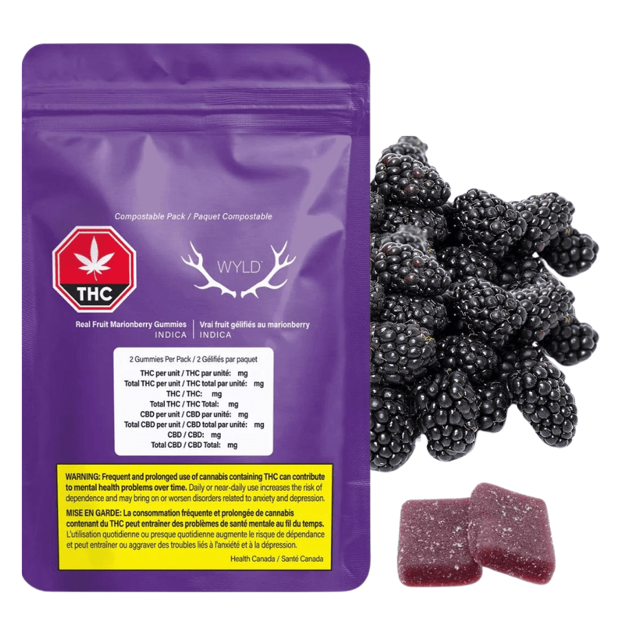 WYLD Edibles 2x5mg Wyld Real Fruit Marionberry Indica Gummies-Morden Vape & Cannabis MB