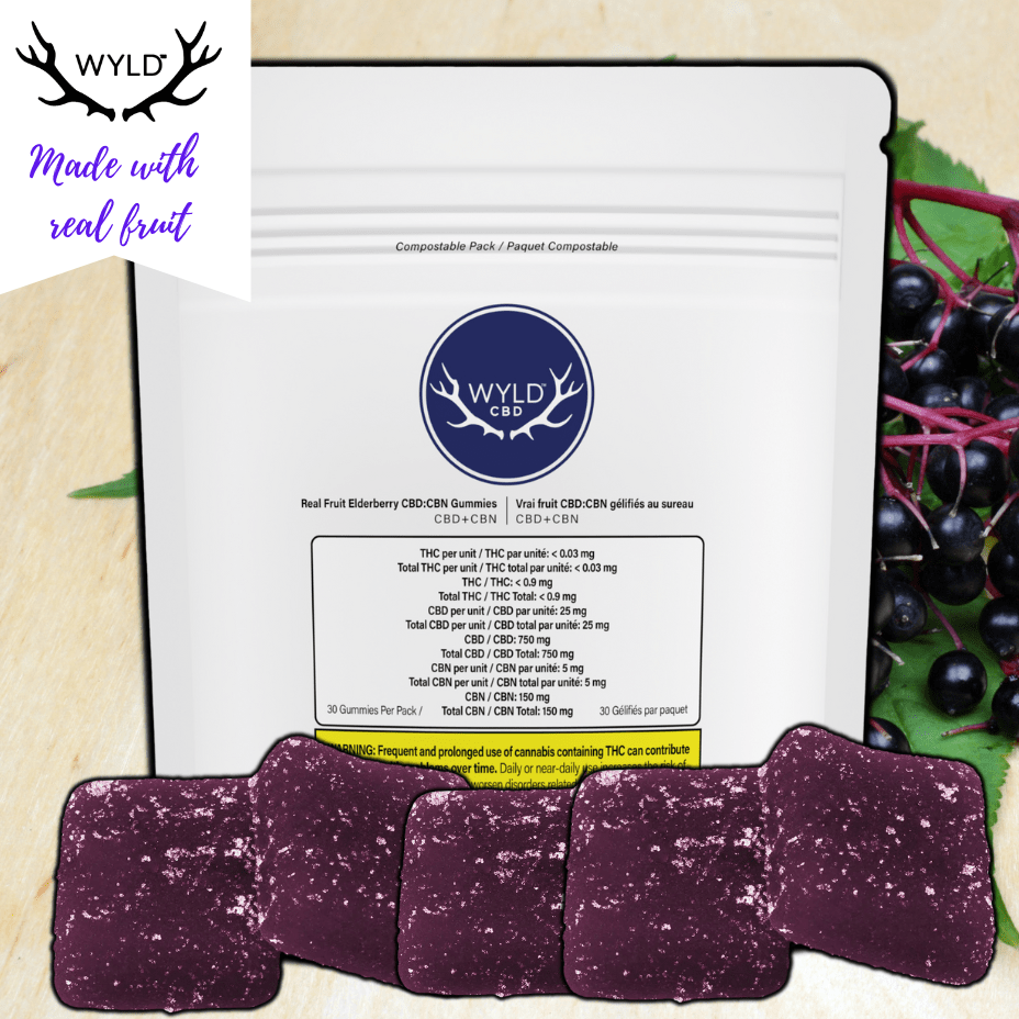 Wyld Elderberry 5:1 CBD:CBN Indica Gummies-30pkg 30pkg Morden Vape SuperStore and Cannabis Manitoba Canada