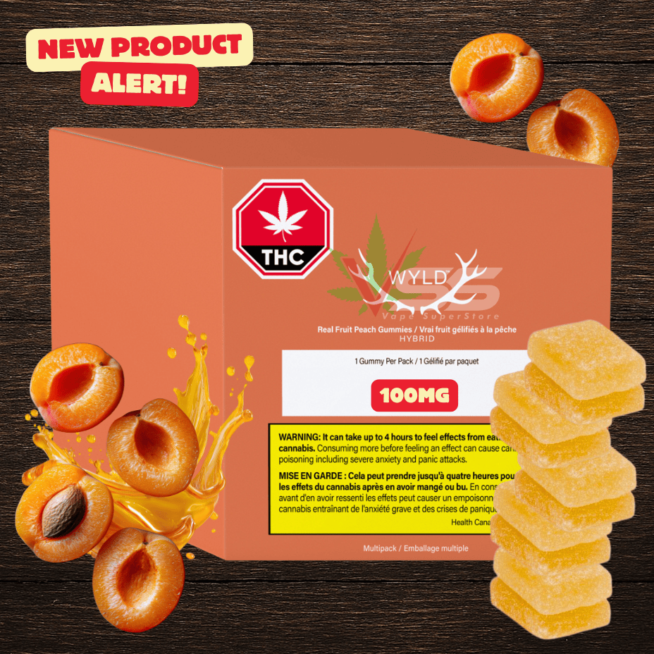 Wyld Real Fruit Peach 3:1 Hybrid Gummies - 10x10mg Morden Vape SuperStore and Cannabis Manitoba Canada