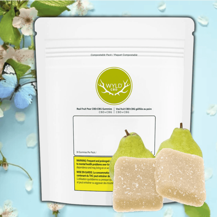 Wyld Real Fruit Pear CBD:CBG Gummies - 30pk Morden Vape SuperStore and Cannabis Manitoba Canada