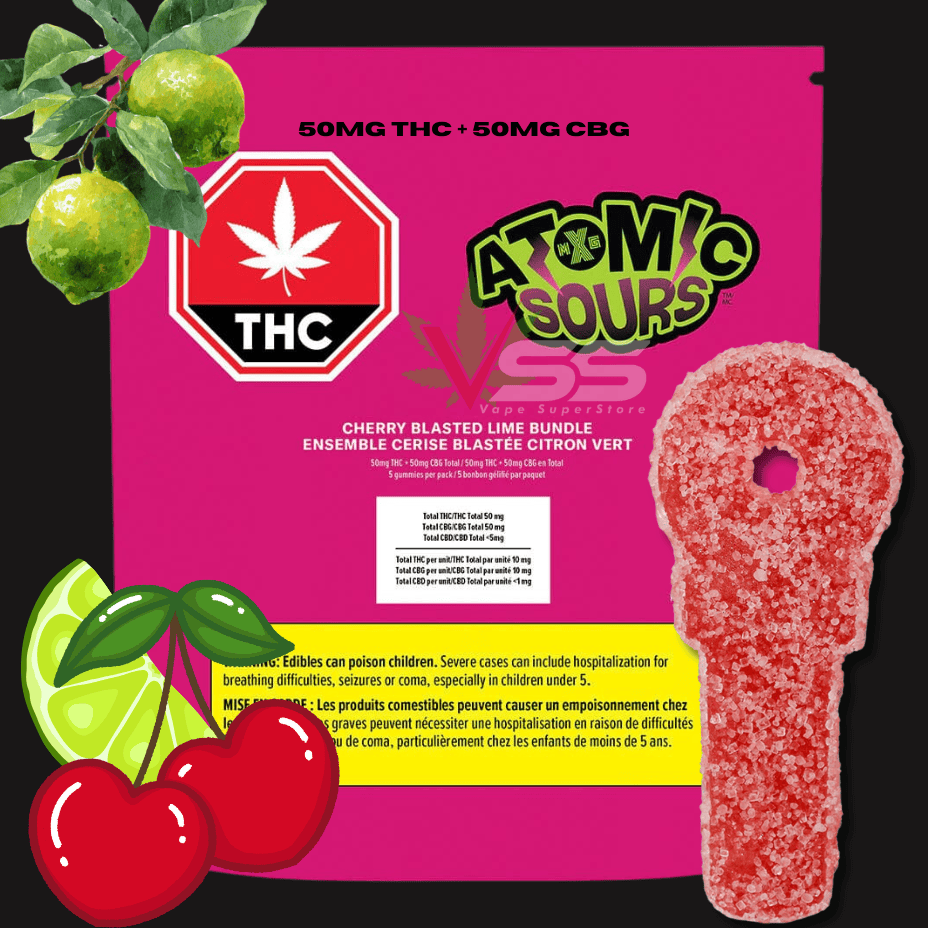 XMG Atomic Sours - Cherry Blasted Lime Bundle 5x10mg Morden Vape SuperStore and Cannabis Manitoba Canada