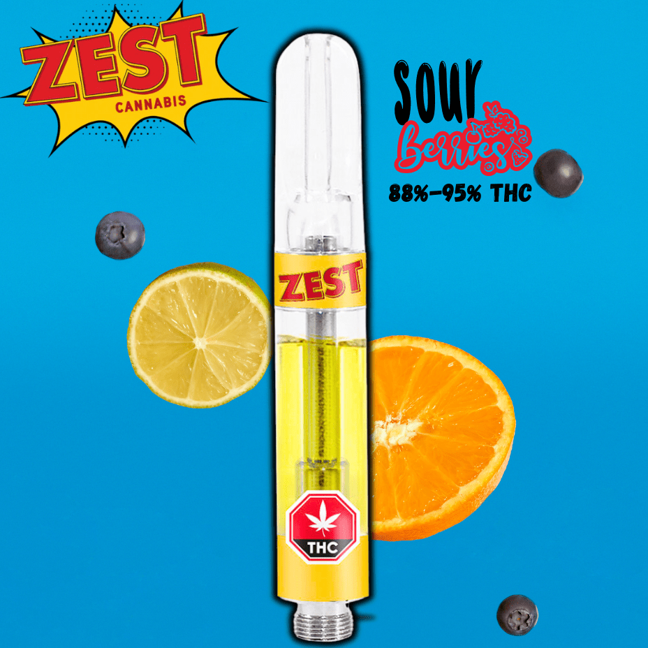 Zest Cannabis Blue Sour Berry Liquid Diamond Cartridge - 1g 1g Morden Vape SuperStore and Cannabis Manitoba Canada