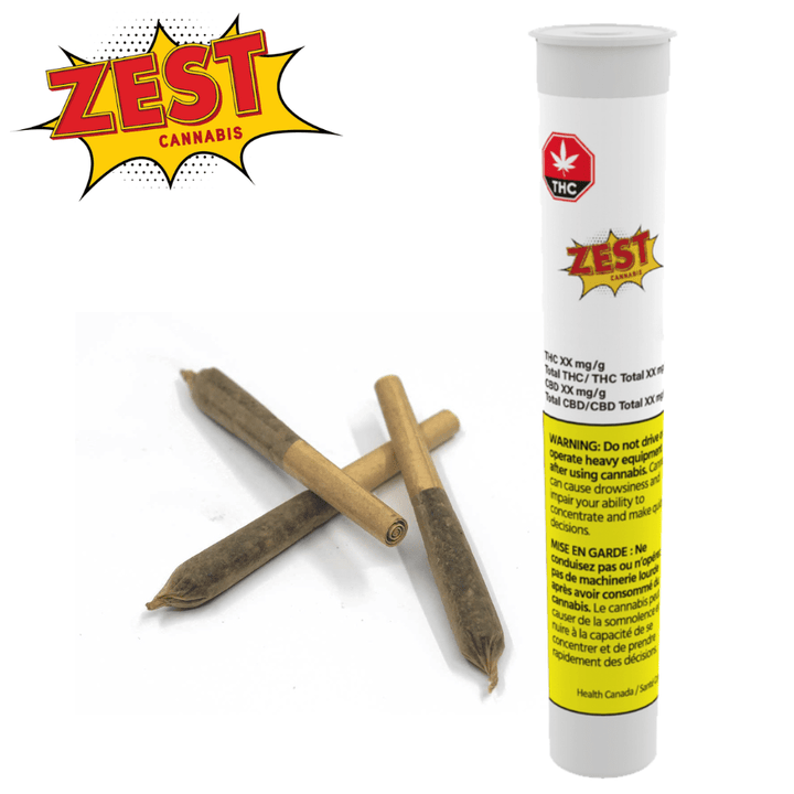 Zest Cannabis Pink Lemon Shatter Infused Pre-rolls 5x0.5g 5x0.5g Morden Vape SuperStore and Cannabis Manitoba Canada