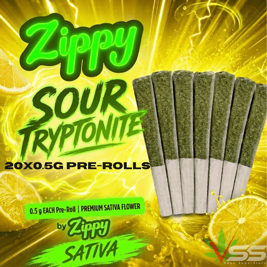 Zippy Sour Tryptonite Sativa Pre-Rolls - 20x0.5g Morden Vape SuperStore and Cannabis Manitoba Canada