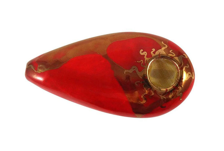 Ancient Creations 420 Accessories Red Porcelain Gold Goddess Pipe by Ancient Creations Porcelain Gold Goddess Pipe by Ancient Creations-Morden Vape SuperStore & Cannabis Dispensary