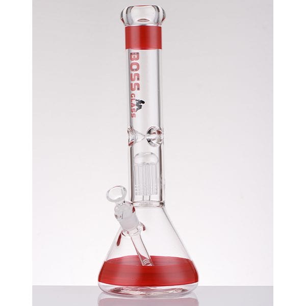 Boss Glass 7mm Color Block Logo Beaker W/Showerhead perc-16" Morden Vape SuperStore and Cannabis Manitoba Canada