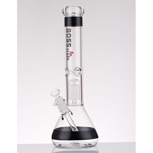 Boss Glass 7mm Color Block Logo Beaker W/Showerhead perc-16" Morden Vape SuperStore and Cannabis Manitoba Canada
