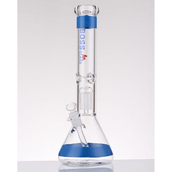 Boss Glass 7mm Color Block Logo Beaker W/Showerhead perc-16" Morden Vape SuperStore and Cannabis Manitoba Canada
