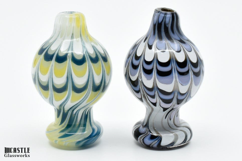 Castle Glassworks Color Swirl Bubble Cap Blue Morden Vape SuperStore and Cannabis Manitoba Canada