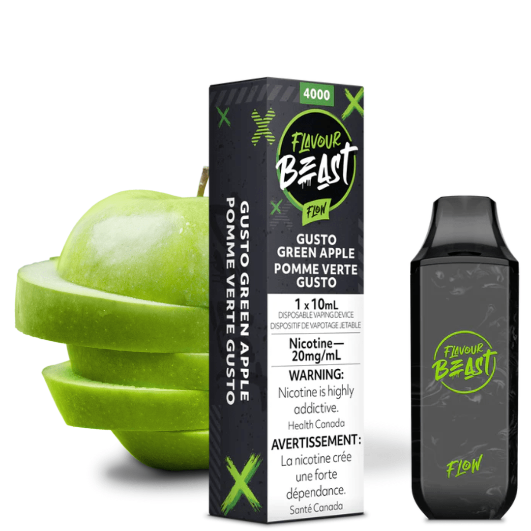 Flavour Beast Disposables 20mg Flavour Beast Flow Disposable Vape-Gusto Green Apple-Morden Vape SuperStore