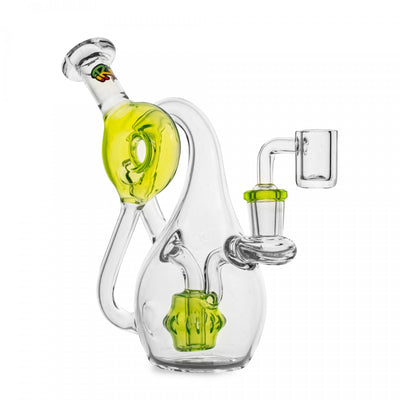 Irie 420 Hardware Lime Green 6.75" Klein Dab Recycler with Donut Splash Guard-Morden Vape SuperStore & Cannabis Dispensary, Manitoba, Canada