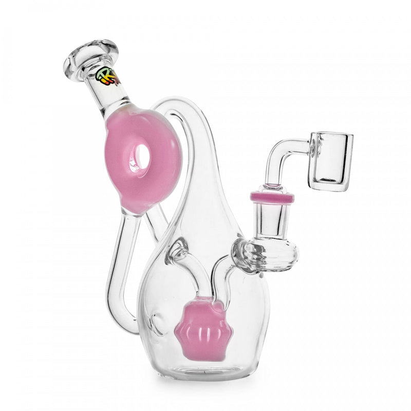 Irie 420 Hardware Pink 6.75" Klein Dab Recycler with Donut Splash Guard-Morden Vape SuperStore & Cannabis Dispensary, Manitoba, Canada
