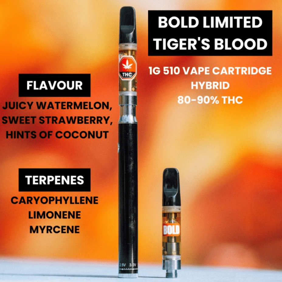 BOLD Growth INC 510 Cartridges 1g Bold Growth Tiger's Blood 510 Vape Cart-Morden Vape & Cannabis MB