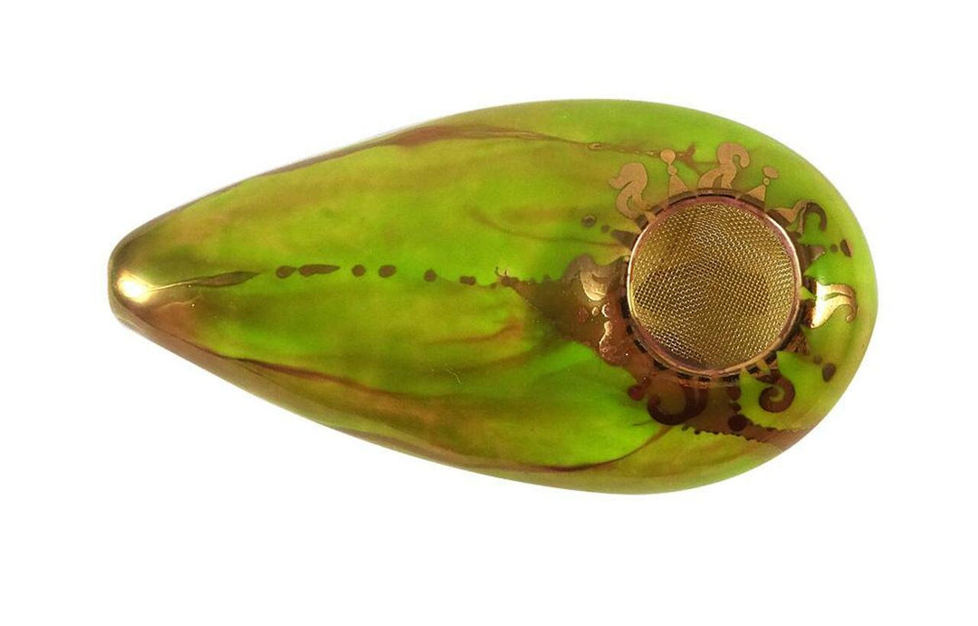 Porcelain Gold Goddess Pipe by Ancient Creations Green Morden Vape SuperStore and Cannabis Manitoba Canada