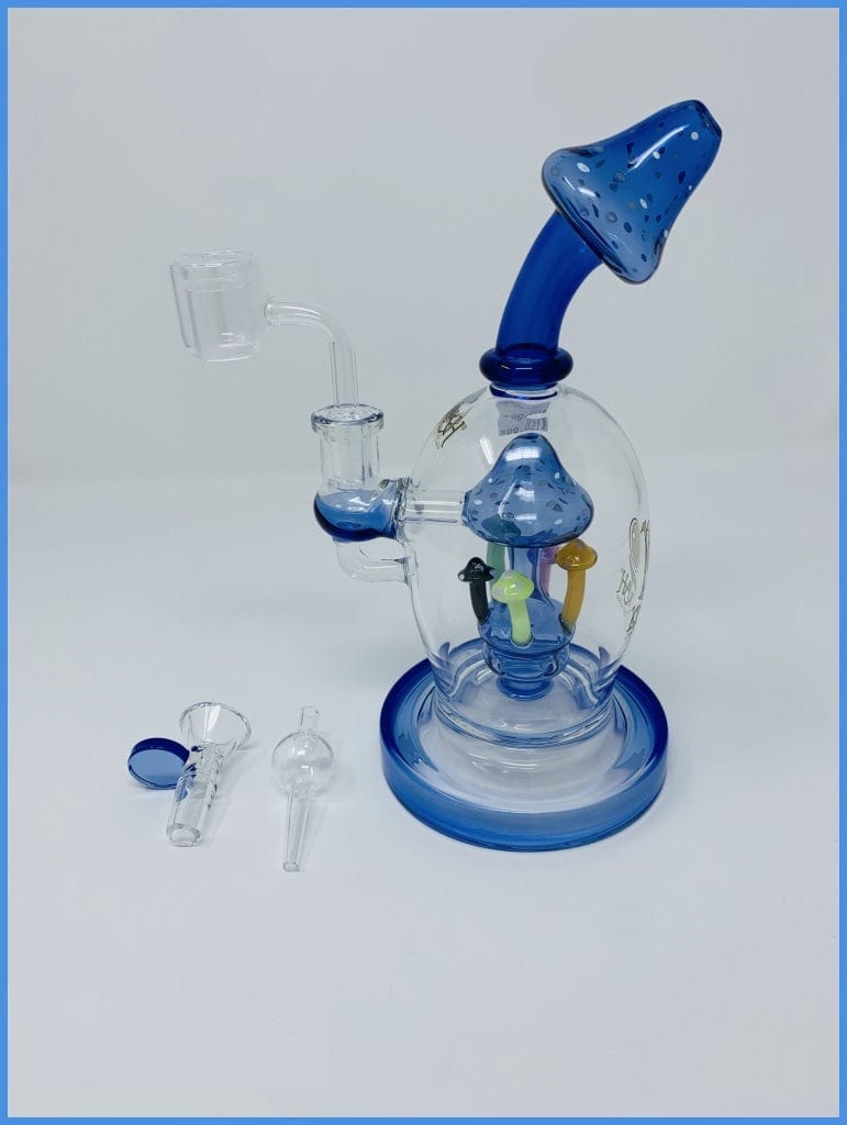 Preemo Glass 420 Hardware 9" / Blue Preemo Glass Mushroom Oil Rig-Morden Vape SuperStore & Cannabis Dispensary Manitoba Bongs