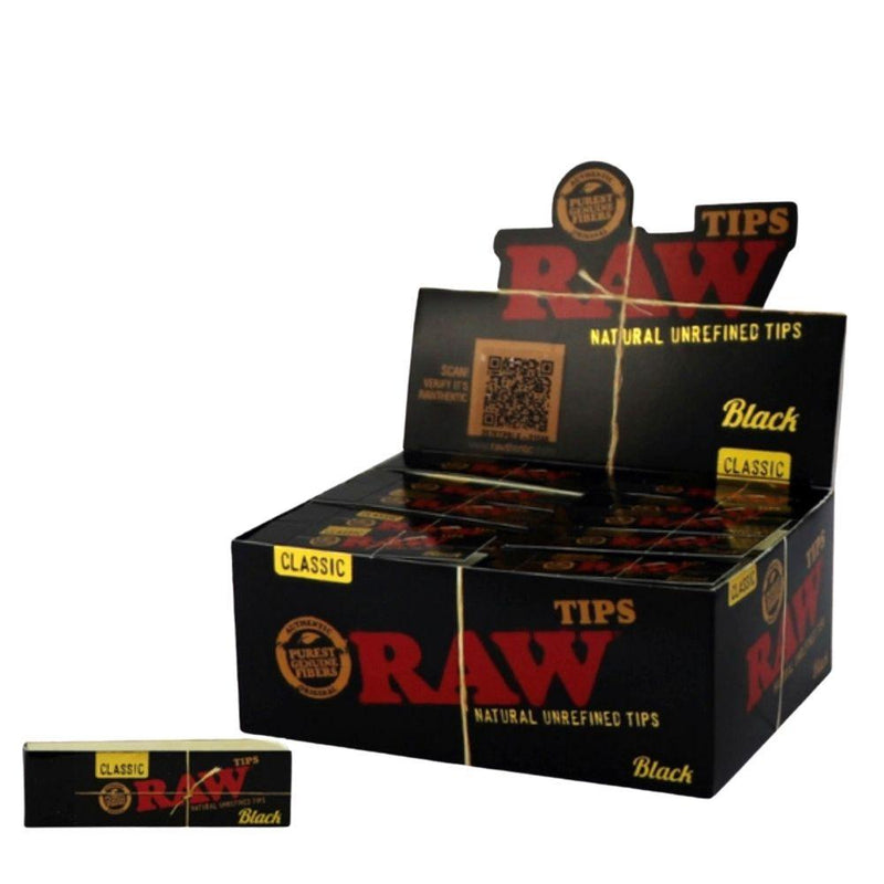 Raw 420 Accessories Raw Black Rolling Tips-Morden Vape SuperStore & Bong Shop in Manitoba
