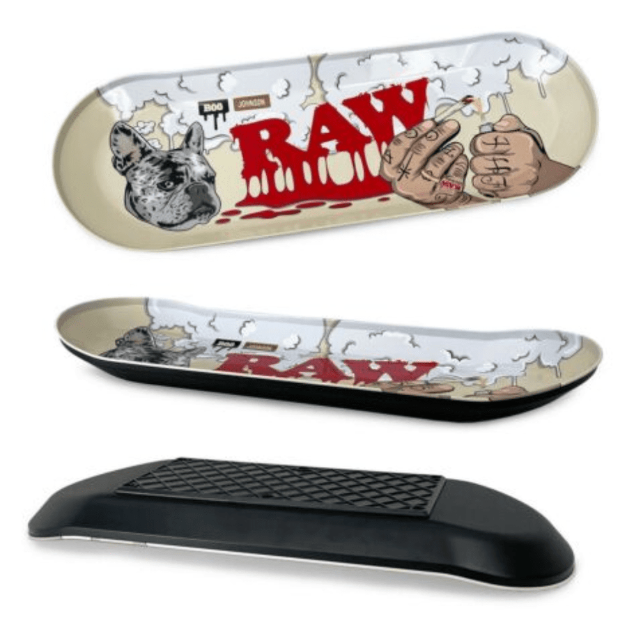 Raw Rolling Trays & Rollers large Raw X Boo Johnson Skate Deck Rolling Tray-Morden Vape SuperStore