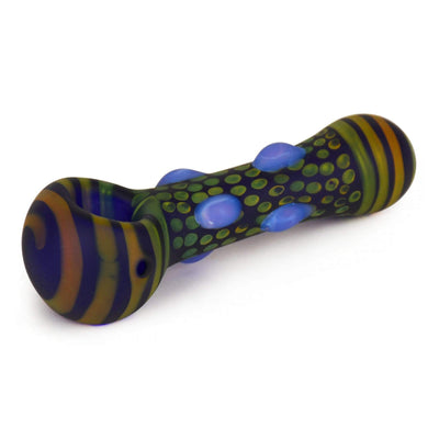 Red Eye Glass 420 Hardware Red Eye Glass Frosted Colour Dots 4.5" Hand Pipe-Morden Vape SuperStore & Cannabis Dispensary in Manitoba, Canada