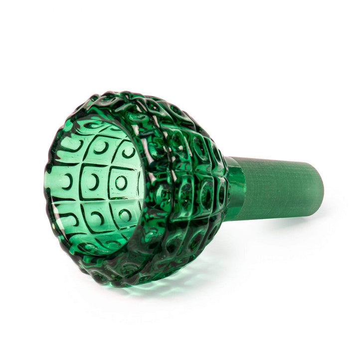 Red Eye Glass Dot Matrix Carved Bowl 14mm Pull-Out 14mm / Green Morden Vape SuperStore and Cannabis Manitoba Canada
