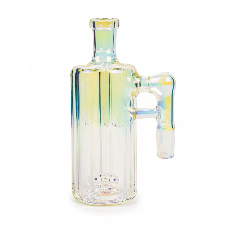 Red Eye Glass Metallic Terminator Hex Tube Ash Catcher 90°-14mm Rainbow / 90° / 14mm Morden Vape SuperStore and Cannabis Manitoba Canada