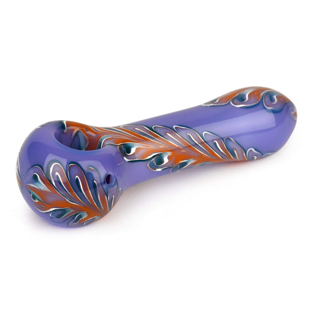 Red Eye Glass Paisley Hand Pipe 4.5" 4.5" / Purple & Orange Morden Vape SuperStore and Cannabis Manitoba Canada