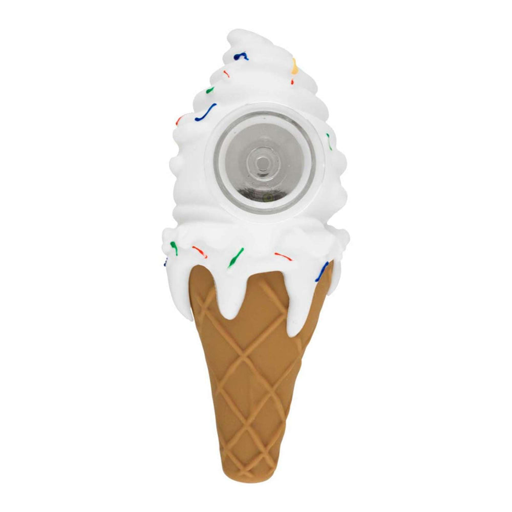 Silicone Ice Cream Hand Pipe White-Airdrie Vape SuperStore Alberta Canada