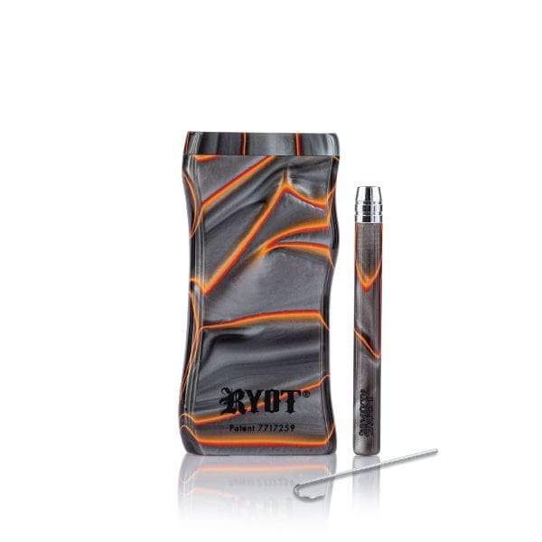 RYOT Acrylic Poker Dugout w/ Matching Bat-Large Grey&Orange Morden Vape SuperStore and Cannabis Manitoba Canada