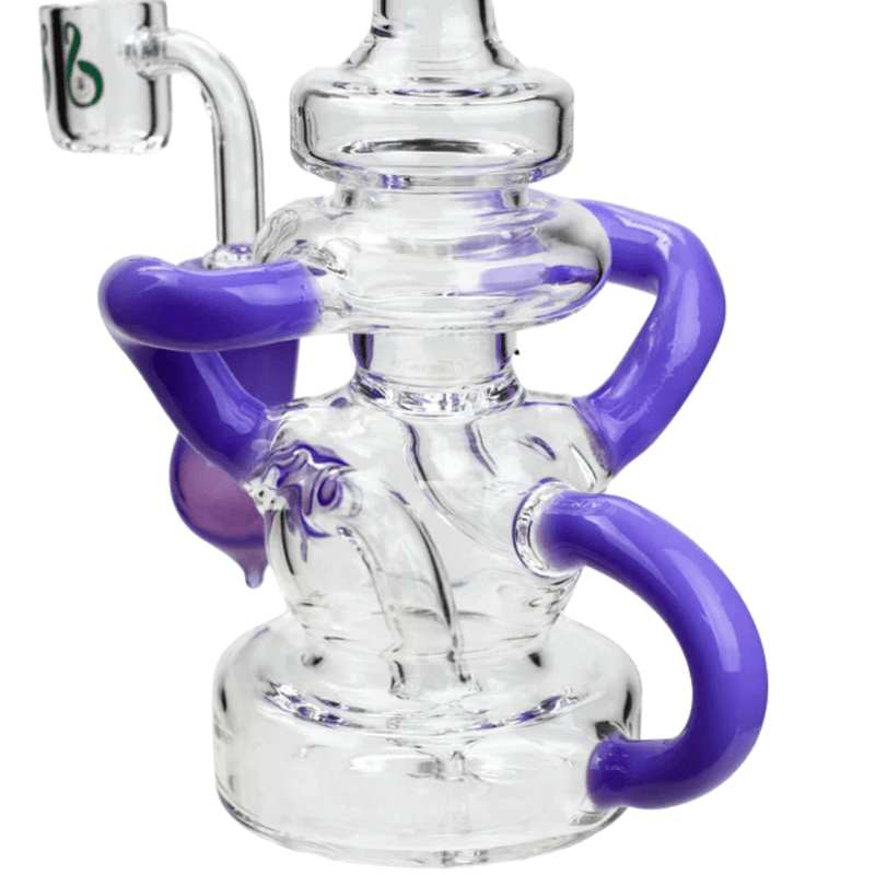 Soul Glass 2-in-1 Bent Neck Recycler 8" w/ Three Tubes & 2 Hole Diffuser-Airdrie Vape Superstore and Bong Shop, Online Store, Alberta Canada