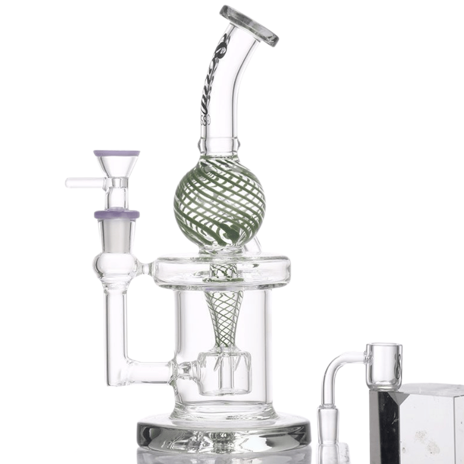 Soul Glass Recyclers Transparent Black Soul Glass 2in1 Recycler w/ Drum Perc 9"-Morden Vape SuperStore & Cannabis MB, Canada