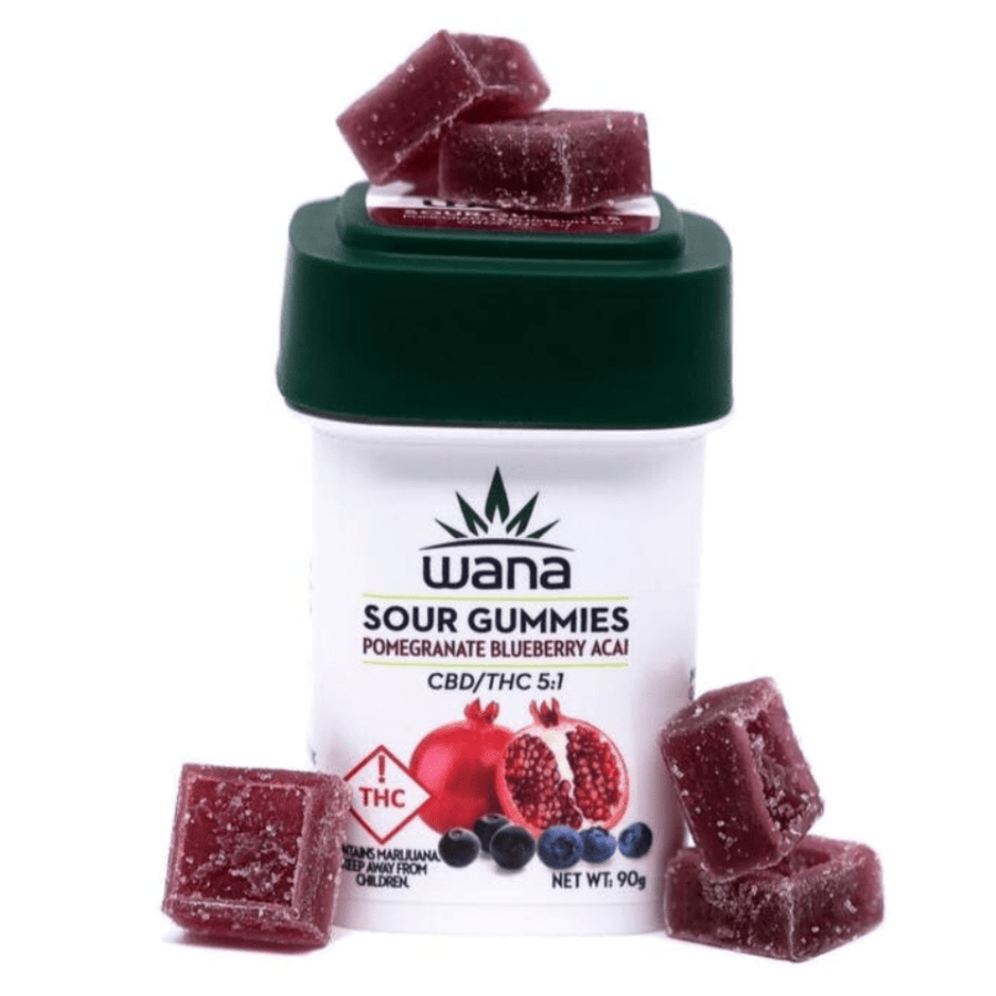 Wana Brands Edibles Wana Sour Gummies Pomegranate Blueberry Acai 5:1-Morden Vape & Cannabis