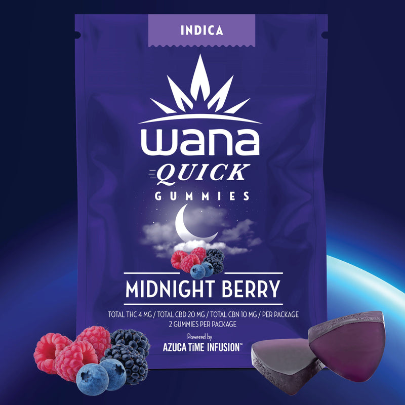 Wana Edibles Wanna Quick Midnight Berry Indica Gummies Morden Cannabis Manitoba