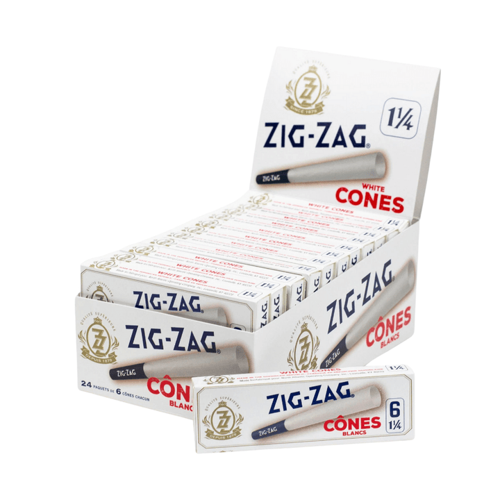 Zig Zag Pre-Rolled Cones & Wraps 1 1/4 / 6-Pack Zig-Zag Pre-Rolled White Cones 6-pack-1 1/4-Morden Vape SuperStore